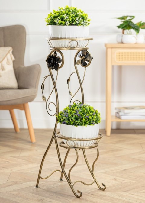 Kwietnik metalowy na dwie donice Quincy 90,5 cm