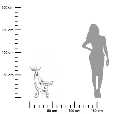 Kwietnik na dwie donice Julyan srebrny 70 cm