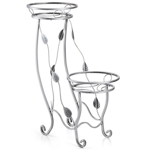 Kwietnik na dwie donice Julyan srebrny 70 cm