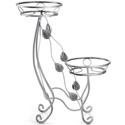 Kwietnik na dwie donice Julyan srebrny 70 cm