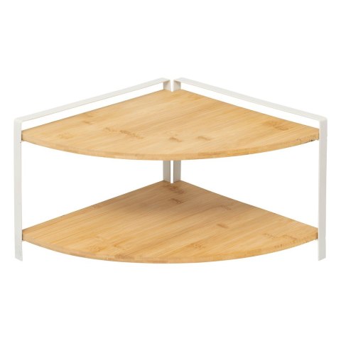 Narożna półka bambusowa 2 poziomy WHITE