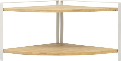 Narożna półka bambusowa 2 poziomy WHITE