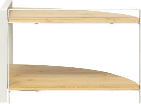 Narożna półka bambusowa 2 poziomy WHITE