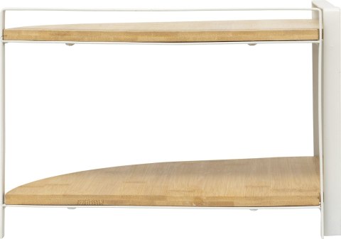 Narożna półka bambusowa 2 poziomy WHITE