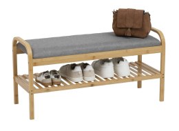 Półka na buty z pufą bambusowa Cosy beż
