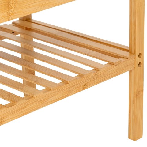 Półka na buty z pufą bambusowa Cosy beż