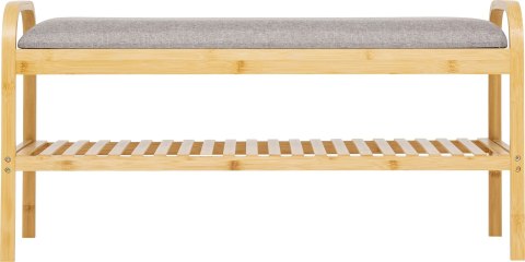 Półka na buty z pufą bambusowa Cosy beż