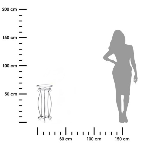 Stabilny metalowy kwietnik srebrny