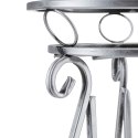 Stabilny metalowy kwietnik srebrny
