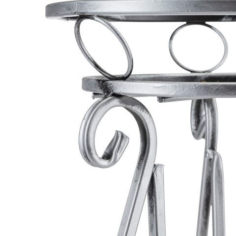Stabilny metalowy kwietnik srebrny