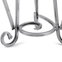 Stabilny metalowy kwietnik srebrny