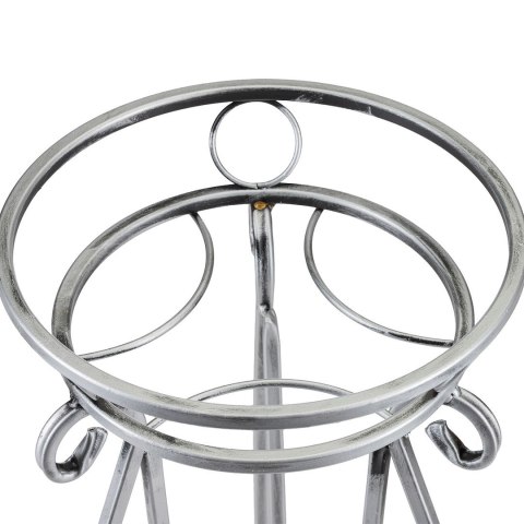 Stabilny metalowy kwietnik srebrny