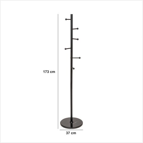 Wieszak na ubrania stojący czarny marmur