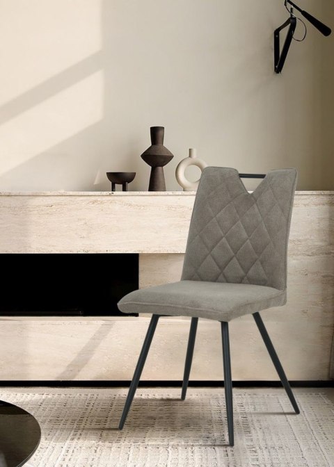 2 krzesła tapicerowane DALIA ciemnobeżowe