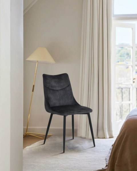 2 krzesła tapicerowane IVY czarne