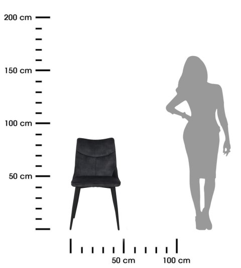 2 krzesła tapicerowane IVY czarne