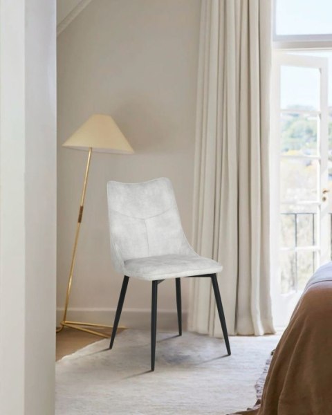 2 krzesła tapicerowane IVY jasnoszare