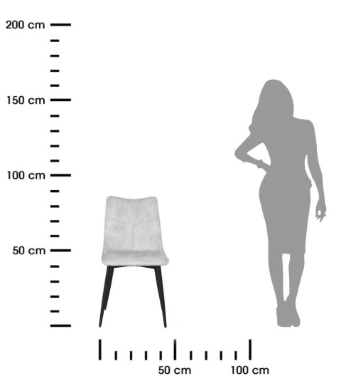 2 krzesła tapicerowane IVY jasnoszare