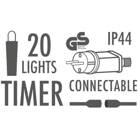 GIRLANDA OGRODOWA PARTY LIGHT 20LED A60 BIAŁY KABEL