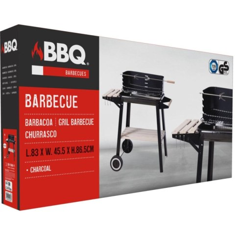 GRILL OGRODOWY WÓZEK 83x45,5x86,5CM CZARNY