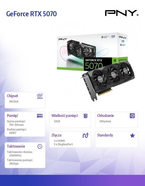 Karta graficzna GeForce RTX 5070 STD12GB VCG507012TFXPB1