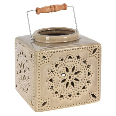 Lampion ceramiczny - kolor ciemny beż