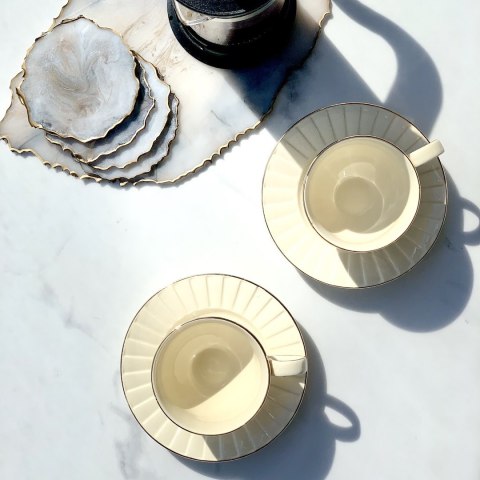 Zestaw 2 filiżanek Ecru Nina 220 ml