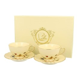 Zestaw 2 filiżanek do espresso Ecru Motylki 125 ml