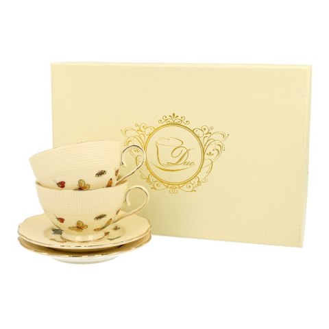 Zestaw 2 filiżanek do espresso Ecru Motylki 125 ml