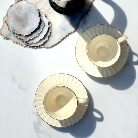 Zestaw 2 filiżanek do espresso Ecru Nina 120 ml