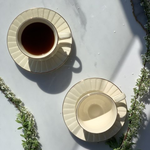 Zestaw 2 filiżanek do espresso Ecru Nina 120 ml