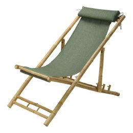 Leżak plażowy z bambusa - zielony