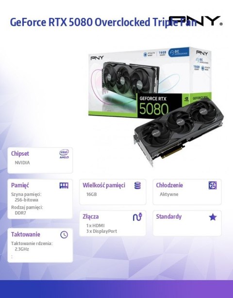 Karta graficzna GeForce RTX5080 OC 3F 16GB 256-bit 960GB/s