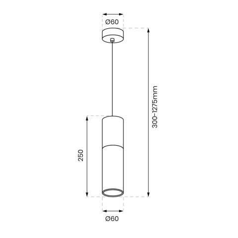 Lampa wisząca RICKY Czarna 1xGU10 5,8cm