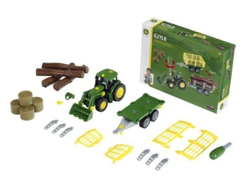 Traktor John Deere do skręcania z 2 przyczepami