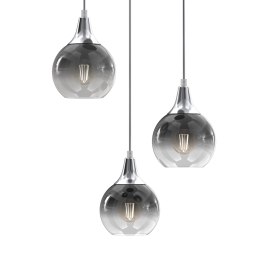 Lampa Wisząca MONTE Srebrny Szklane Klosze Koło 3xE27