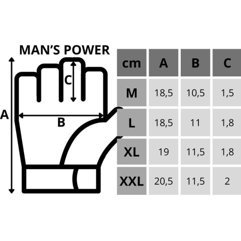 RĘKAWICE FITNESS MAN'S POWER R.XL ENERO FIT