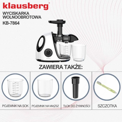 SOKOWIRÓWKA WYCISKARKA WOLNOOBROTOWA KLAUSBERG KB-7864