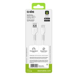 Kabel przewód USB-A - USB-C 1.5m - biały