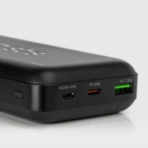 Powerbank 20000 mAh PD USB-C USB-A Micro-USB 20W - czarny