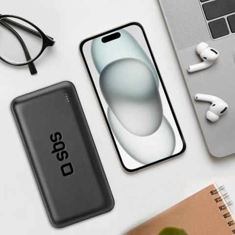 Powerbank 20000 mAh PD USB-C USB-A Micro-USB 20W - czarny