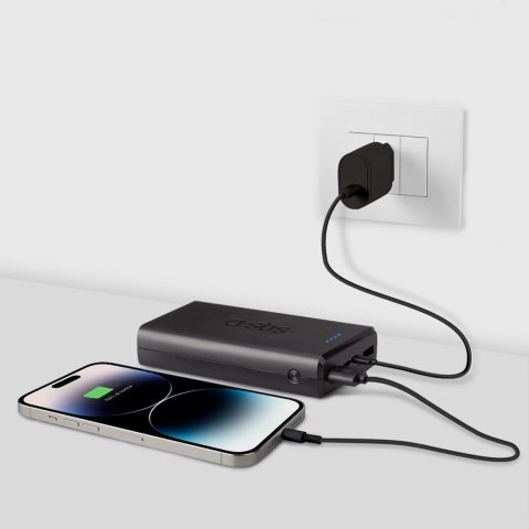 Powerbank 20000 mAh USB-A USB-C - czarny