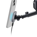 Uchwyt na smartfona teleskopowy z ładowarką bezprzewodową MagSafe na szybę i deskę - czarny