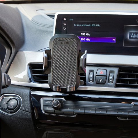 Uchwyt samochodowy do smartfona na kratkę nawiewu wzmocniony - czarny