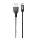 Kabel przewód USB-A - iPhone Lightning w oplocie 3A 30W 1.2m - czarny