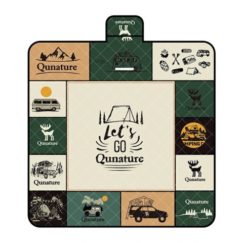 Mata piknikowa koc wodoodporny turystyczny 2 x 2 m - wielokolorowa