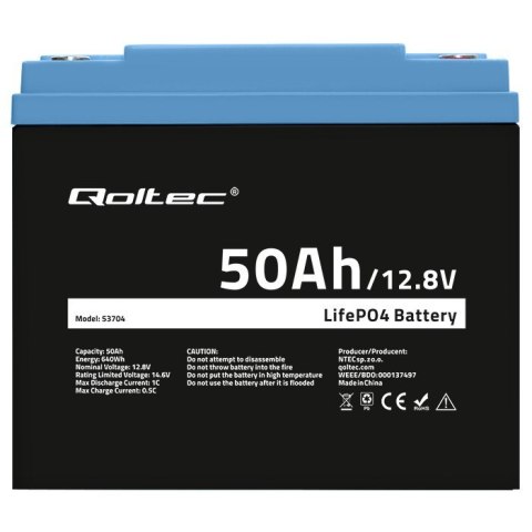 Akumulator LiFePO4 Litowo-Żelazowo-Fosforanowy | 12.8V | 50Ah | 640Wh | BMS
