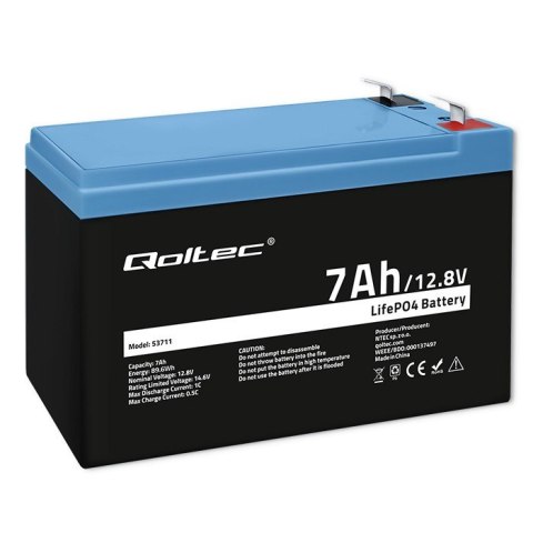 Akumulator LiFePO4 | 12.8V | 7Ah | 89.6Wh | BMS