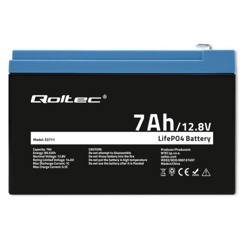 Akumulator LiFePO4 | 12.8V | 7Ah | 89.6Wh | BMS
