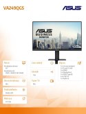 Monitor 23.8 cala VA249QGS FHD IPS 120Hz HDMI DP VGA